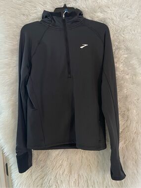 Brooks NWT Women’s Notch Thermal Long Sleeve Black Hoodie 2.0; Size XL